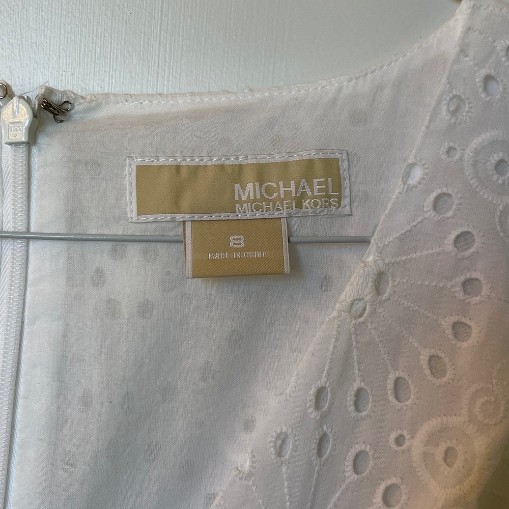 Michael Kors White Eyelet dress -Size 8